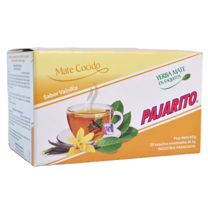 Yerba Mate Tea, Pajarito Vanília Tasakban, Paraguay, 20x3g