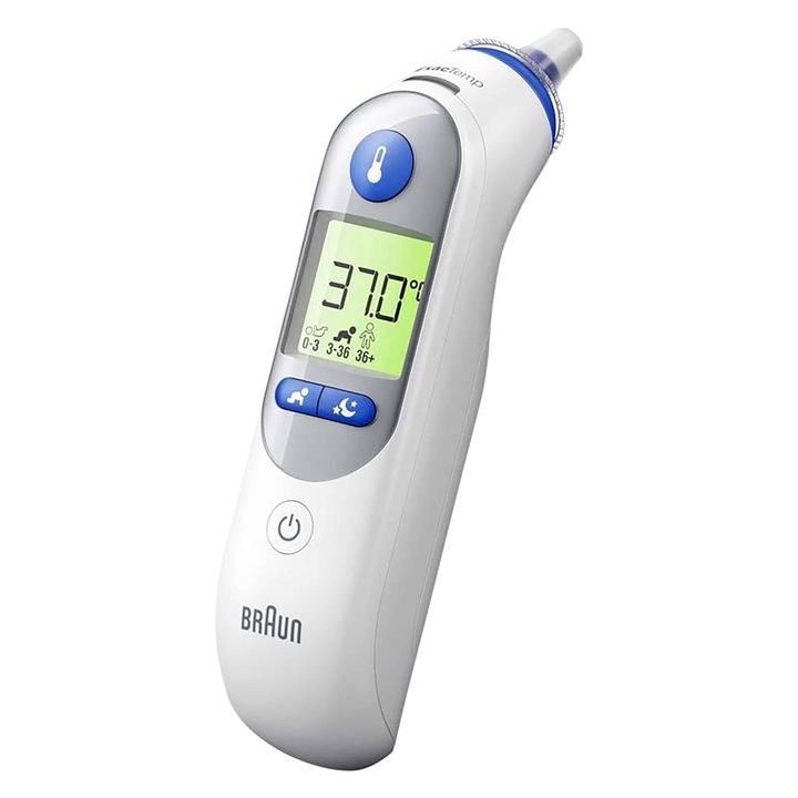 Infravörös lázhőmérő - Braun ThermoScan 7+ IRT6525WE - Előmelegített hegy, gyors és pontos mérés, alkalmas csecsemőknek és felnőtteknek