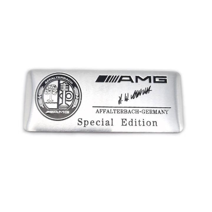 AMG embléma Mercedeshez, 8x3cm, szürke