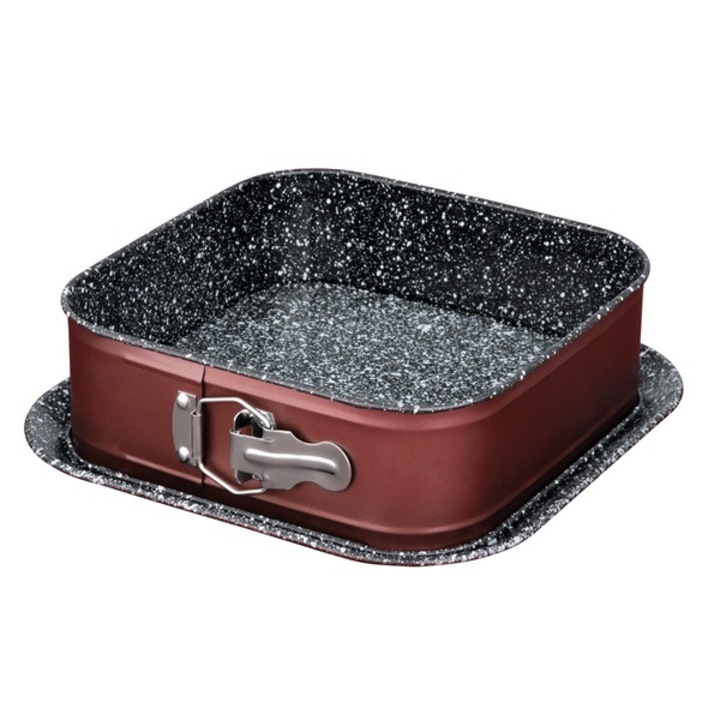 Tava copt cu baza detasabila, dimensiune 23.8X23.8X8 cm, otel carbon, 2 straturi, acoperire marmura ceramica