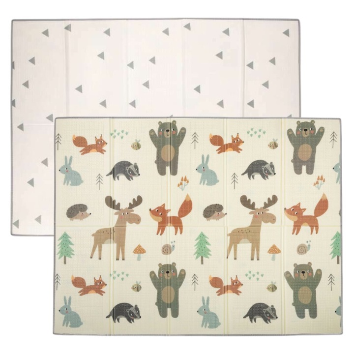 Подложка за игра, FreeON, Magic Friends, двустранна, сгъваема, защита от удар, 200 x 150 см, отпечатана от двете страни, 0 месеца+, многоцветна