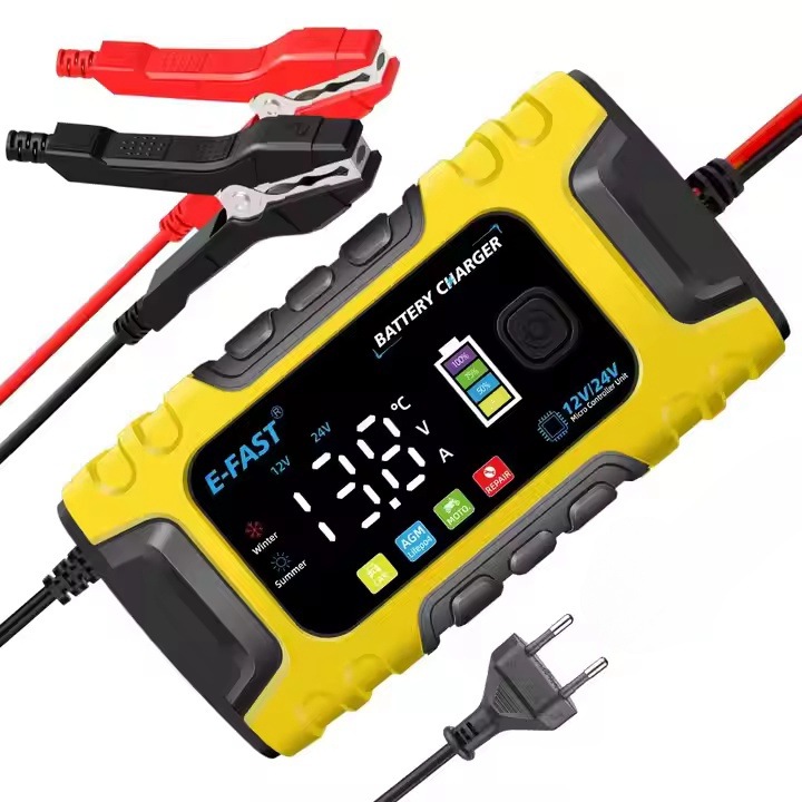 Redresor auto profesional, digital cu microprocesor, functie pornire, 12V 25A 24V 15A, inteligent 8 moduri operare, functie reparare prin impulsuri, Switchmode, LCD, auto, moto, camion, barca