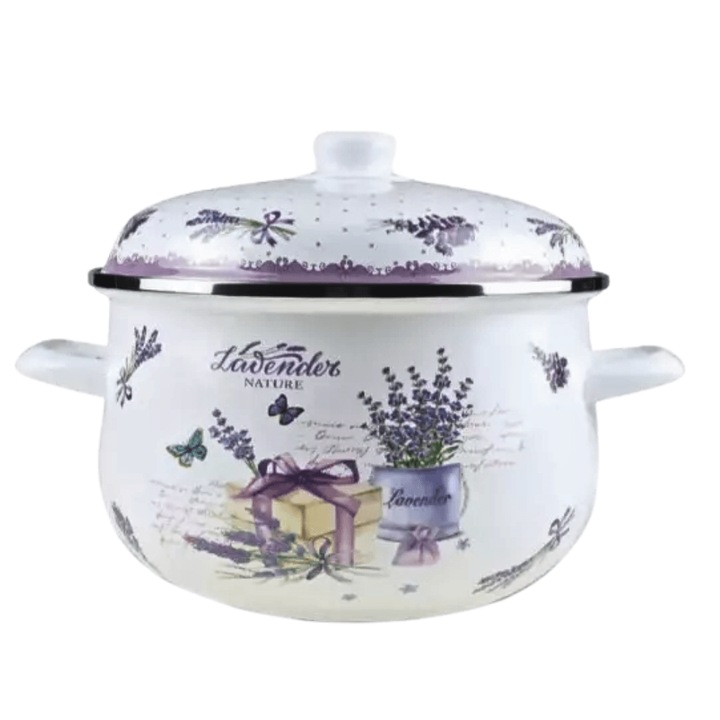 Zománcozott fazék fedővel 22x13,8 cm 3,9 l