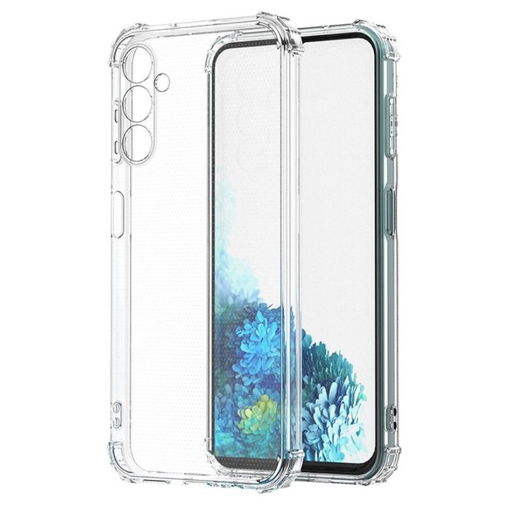 Защитен калъф за въздушна възглавница, съвместим със Samsung Galaxy S25 Plus, противоударни ъгли, силикон, прозрачен