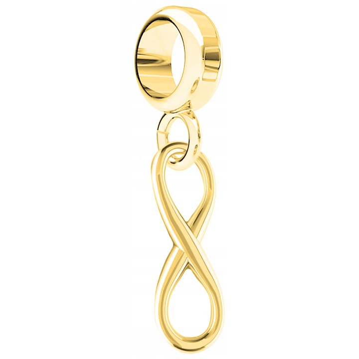 Talisman, Larezo, Medál, Végtelen Charm, 925 Ezüst 24K Aranyozott, Arany, Magasság 2, 6 cm, Antiallergén, Szett Ékszerdobozzal, Arany