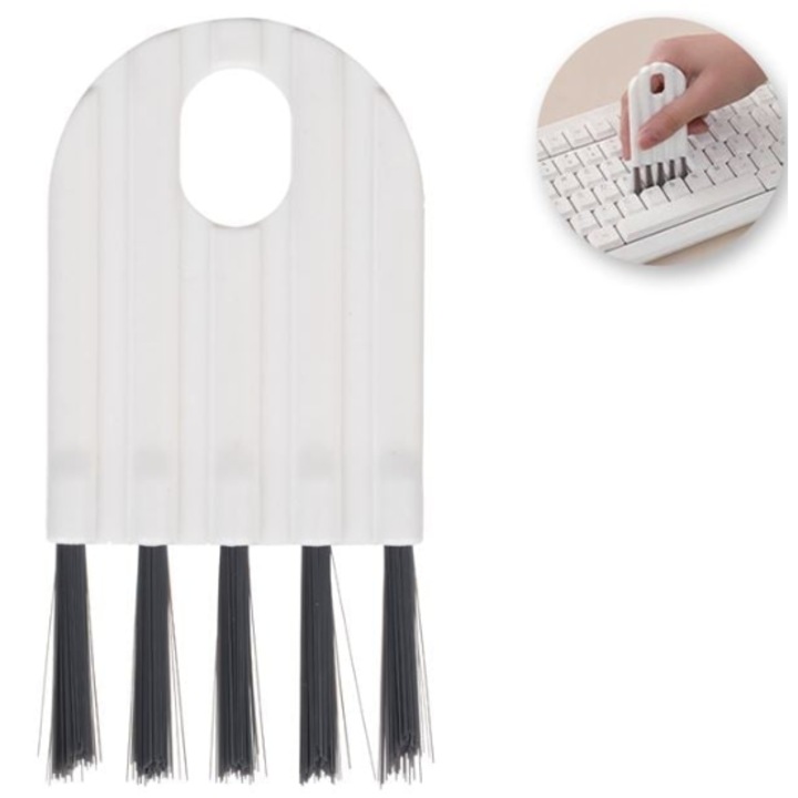 Perie pentru curatat tastatura, alb, 4x9cm
