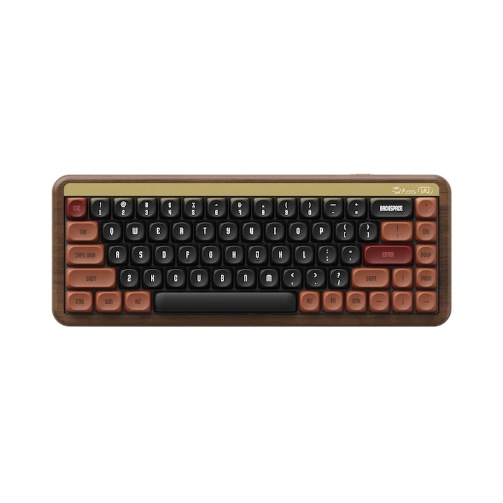 Akko безжична механична клавиатура, дървена клавиатура, 68 клавиша RGB, 2.4G/USB/Bluetooth, PBT Dye-Sub клавишни капачки, превключвател Rosewood