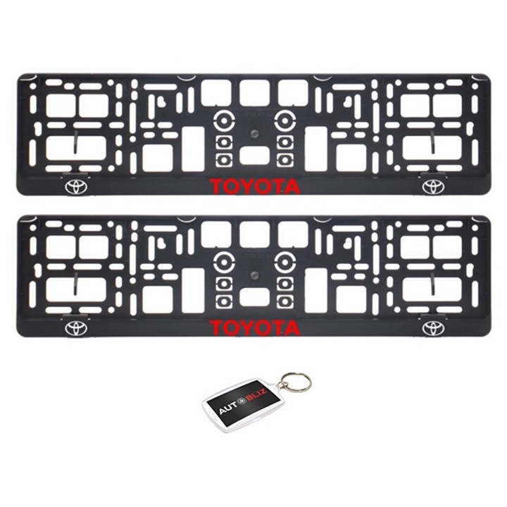 Set 2 Suporti Numar Inmatriculare Toyota Sport Cu Breloc Autobliz