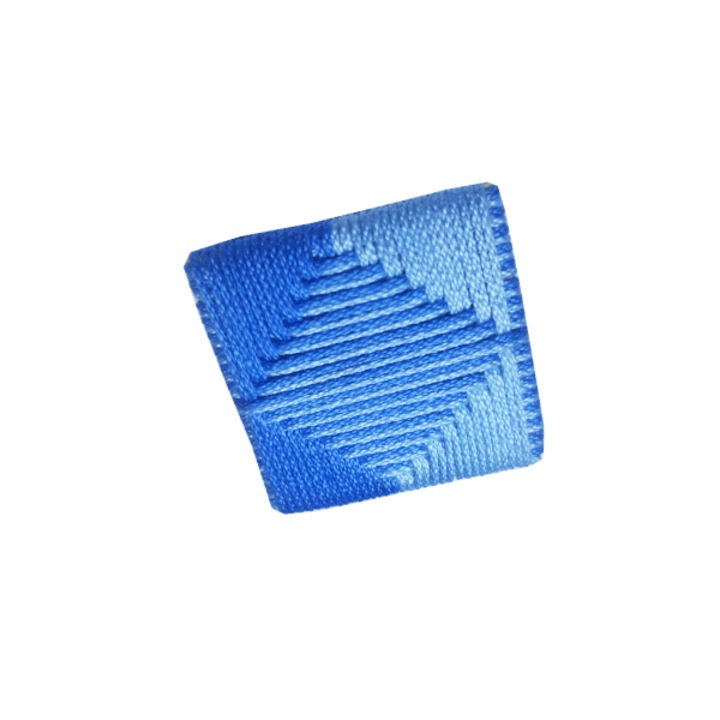 Brosa handmade Pete de culoare, patrata, tesuata manual din bumbac, Albastru