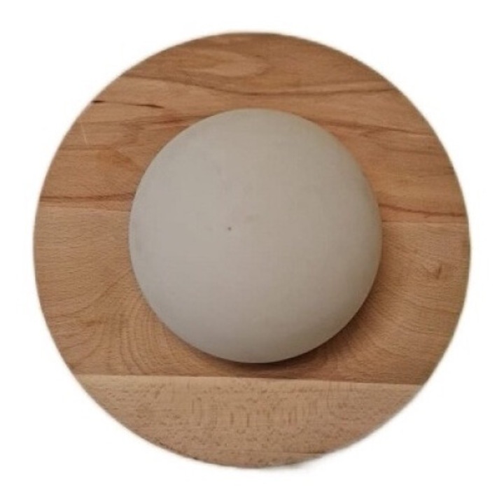 Стенна лампа Cojom Oslo дърво, 1NAB, абажур от матово бяло стъкло, 1XE27