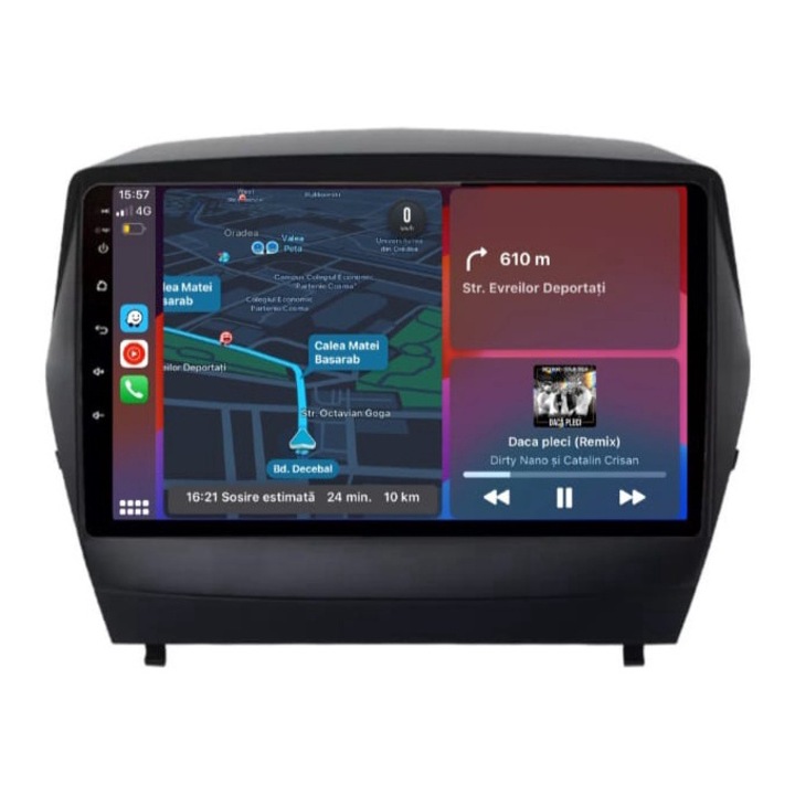 Android 14 навигация Hyundai Tucson 2 ix35 година 2009-2015 8GB-RAM+128GB вътрешна памет охладител вътрешен вентилатор carplay+android auto wi-fi bluetooth 4G sim слот осем ядрен процесор+камера за задно виждане