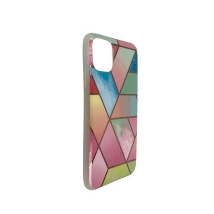 Apple iPhone 11 Pro Soft IMD TPU márvány geometriai rózsaszín tok
