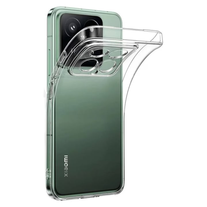Husa protectie Mat-Tech compatibila cu Xiaomi 14T Pro, Anti-soc, 2MM, Protectie Camera, Decupaje Precise, Rezistenta la impact, Margini ridicate pentru protectia ecranului, Transparenta