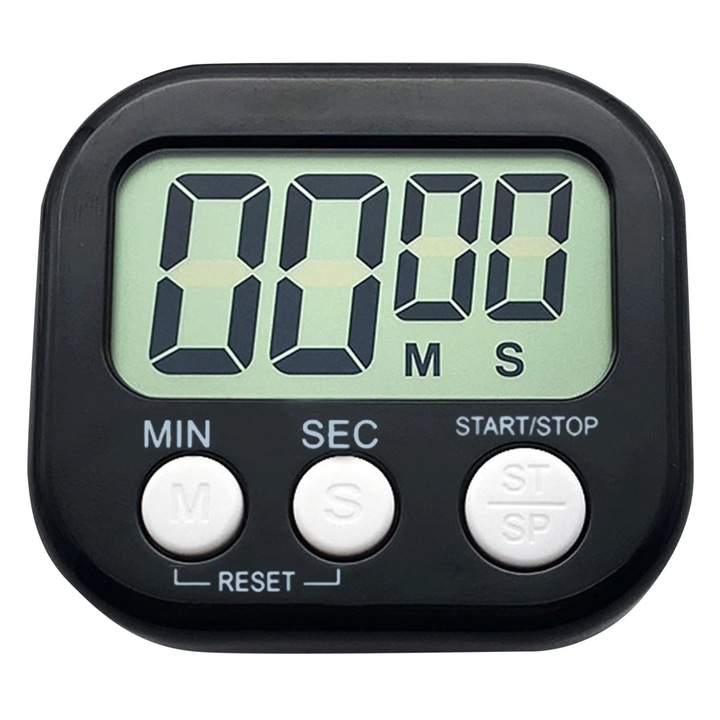 Cronometru digital mic de bucatarie, functie de memorie, alarma puternica, negru, 6.6x7.11cm