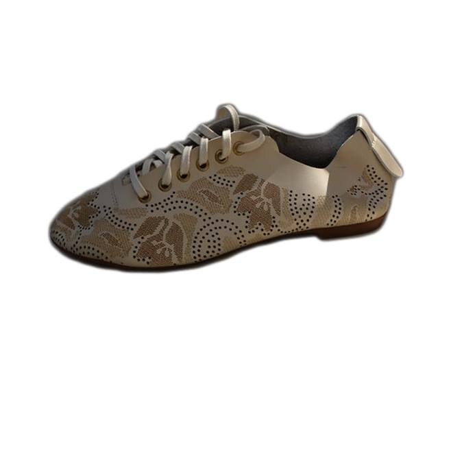 Pantofi moderni si comozi, perforatii fine chic, D&J Exclusive, Crem