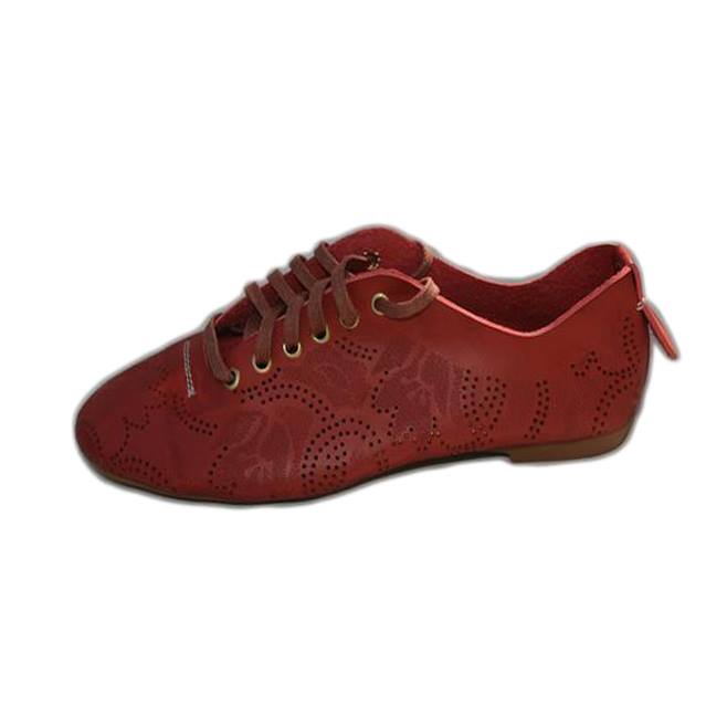 Pantofi moderni si comozi, perforatii fine chic, D&J Exclusive, Rosu