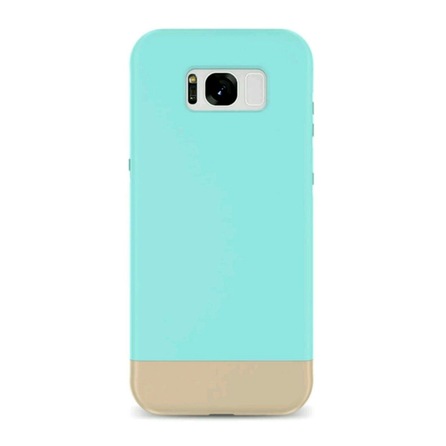 Husa Carcasa Iberry Accent Albastru Aqua cu Auriu Pentru Samsung Galaxy S8 Plus G955