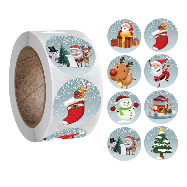 Set Stickere Decorative Craciun, 2.5cm, Multicolor