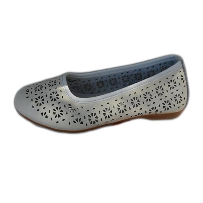 Balerini cu talpa usoara, flexibila, D&J Exclusive, Alb