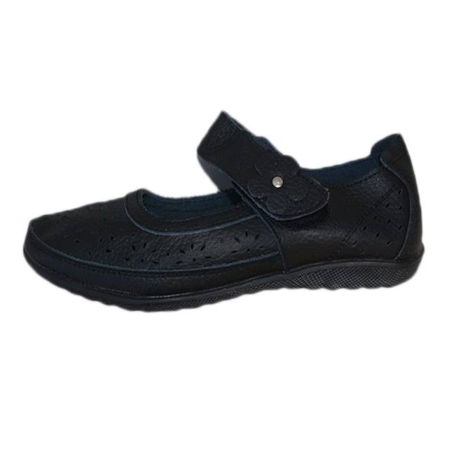 Balerini din piele naturala cu talpa joasa,D&J Exclusive, Negru