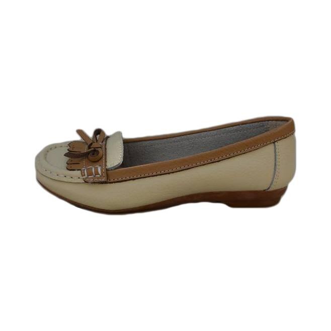 Balerini cu design cu franjuri, D&J Exclusive, Bej