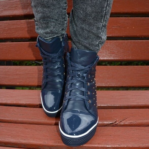 Pantofi cu platforma ,D&J Exclusive, Albastru marin