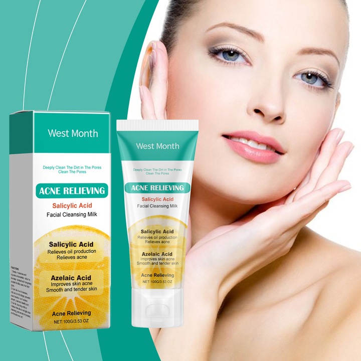 Pattanás elleni tisztító hab szalicilsavval, West&Month, olajkontroll, 150 ml