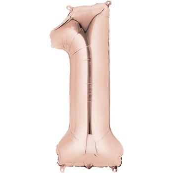 Balon Folie Mare Cifra 1 Rose Gold - 86 cm, Amscan 36210 Balon Folie Mare Cifra 1 Rose Gold - 86 cm, Amscan 36210