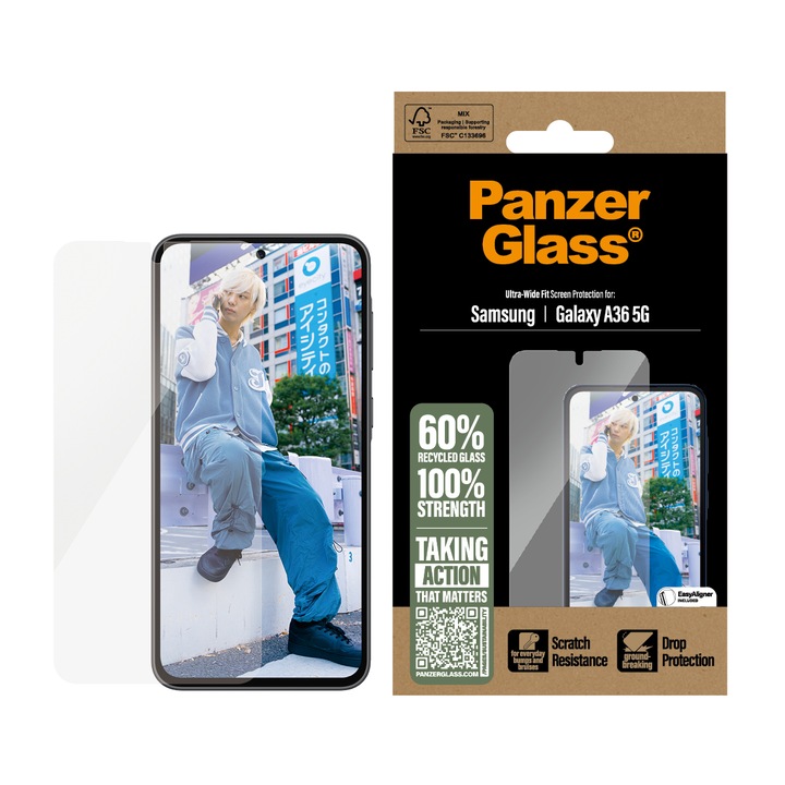 PanzerGlass ® Screen Protector Samsung Galaxy A36 5G | Ultra-Wide Fit Átlátszó képernyővédő 1 db