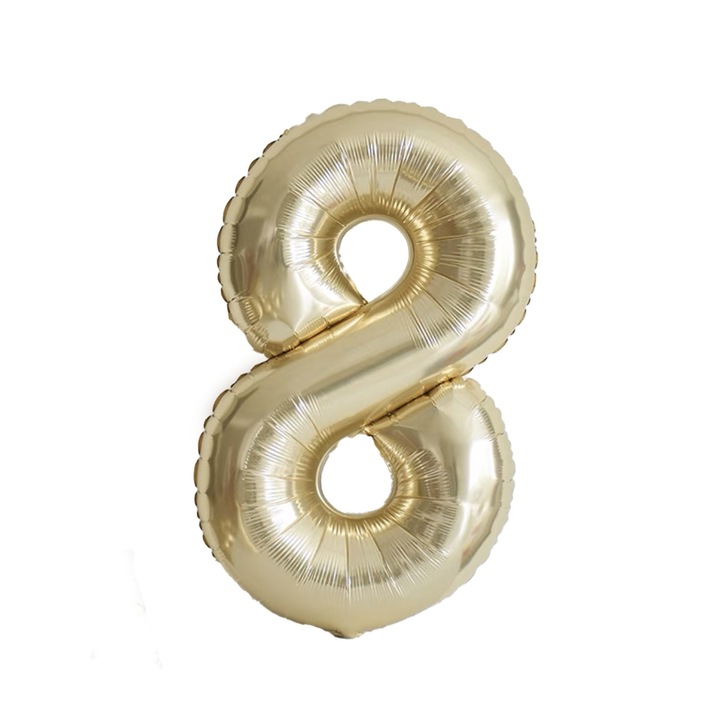 40-инчов балон от бяло злато номер 8 от алуминиево фолио, годишнина, сватбено парти, атмосферен декор