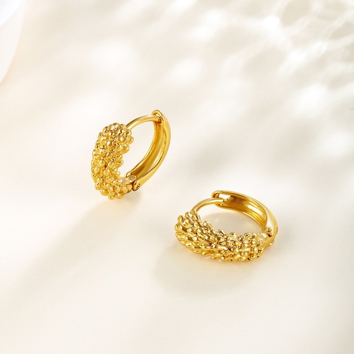 Cercei de urechi de grau, Placat cu aur, Lungime 15 mm, latime 4 mm