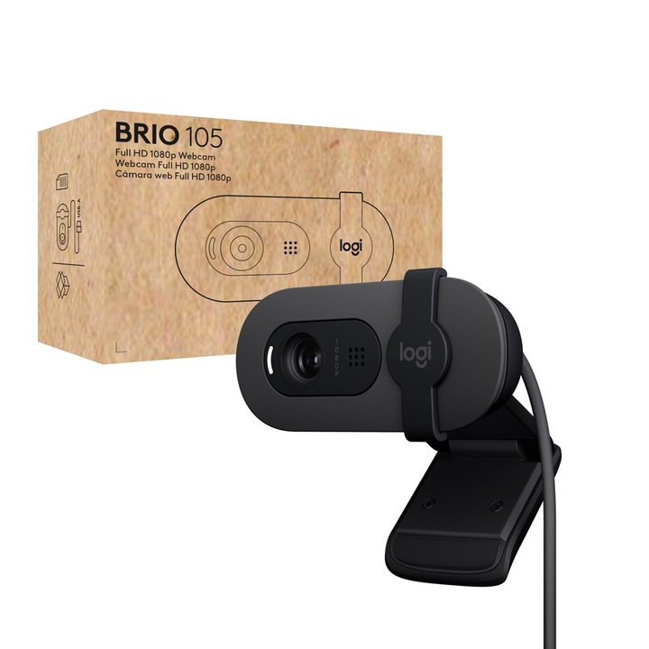 Уеб камера, Logitech Brio 105, Full HD, 2MP