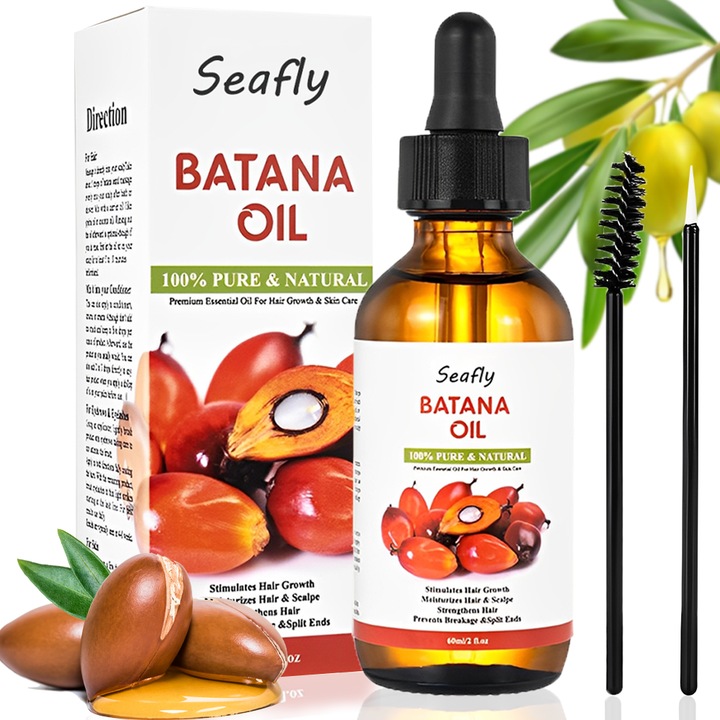 Ulei 3 in 1 Rozmarin, Seafly®, Batana si Ricin Negru, 100% Pur & Natural, Grad Terapeutic Premium, pentru Cresterrea Parului, Tratarea Scalpului si Pielii, 60 ml