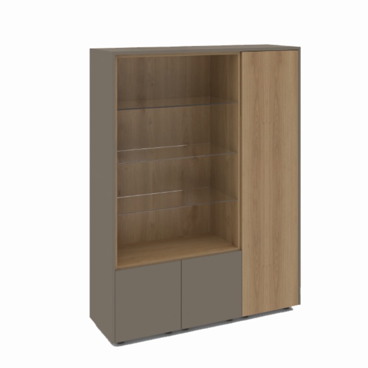 Biblioteca de birou, 120 x 40 x 160 cm, stejar Arlington natural si gri Kubanit
