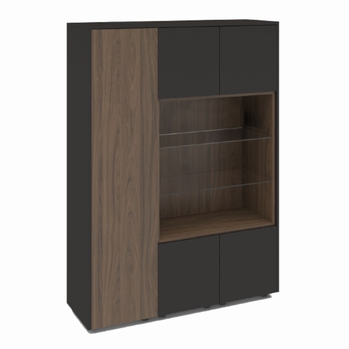 Birou, 120 x 40 x 160 cm, nuc Carini natural si grafit