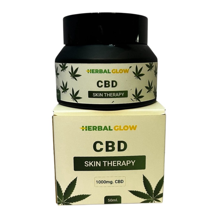 Balsam pentru terapie pentru piele cu plante stralucitoare, Herbal Glow 1000 mg CBD, 50 ml