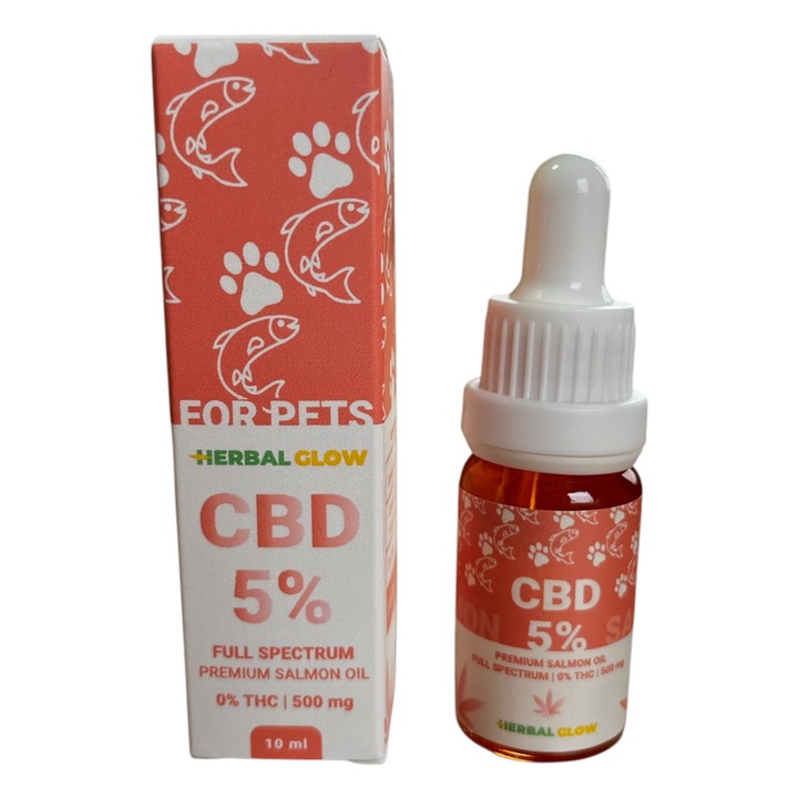 Ulei de igiena orala Herbal Glow, ULEI CBD 5%, pentru animale de companie, 10 ml