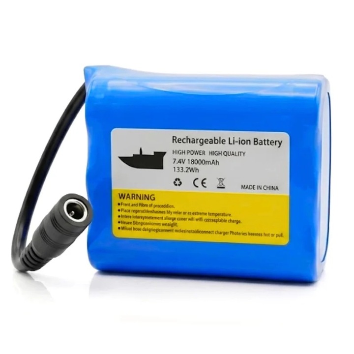 Батерия за лодка за примамка, 18000mAh, iUni BT18, 7.4V, Li-ion, презареждаема