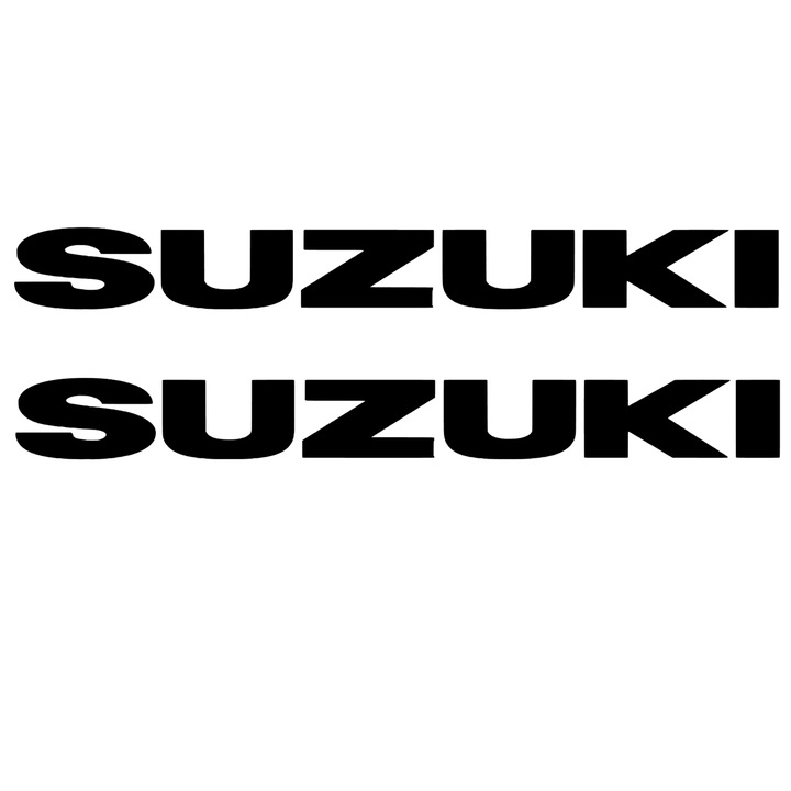 Set 2 stickere scris Suzuki pentru laterale, negru