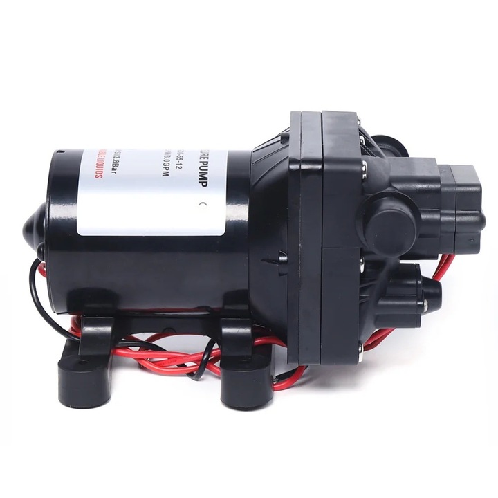 Водна помпа, 12V, 3 GPM, 55 PSI, черна