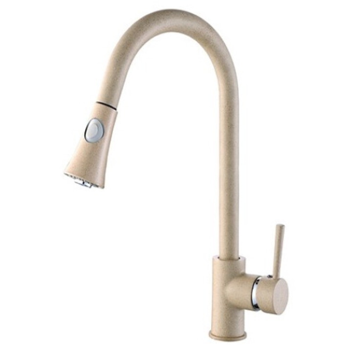 Gamma Snake kihúzható zuhanyfejes mosogató csaptelep - bézs