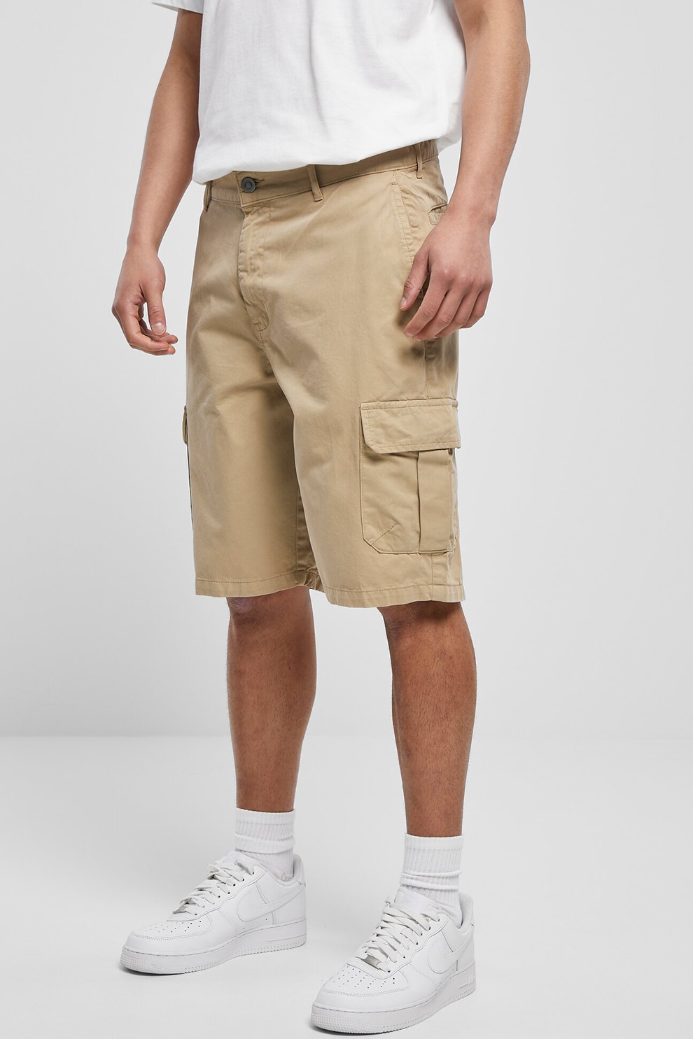 Urban Classics, Bermude cargo cu model uni, Maro nisip, 33