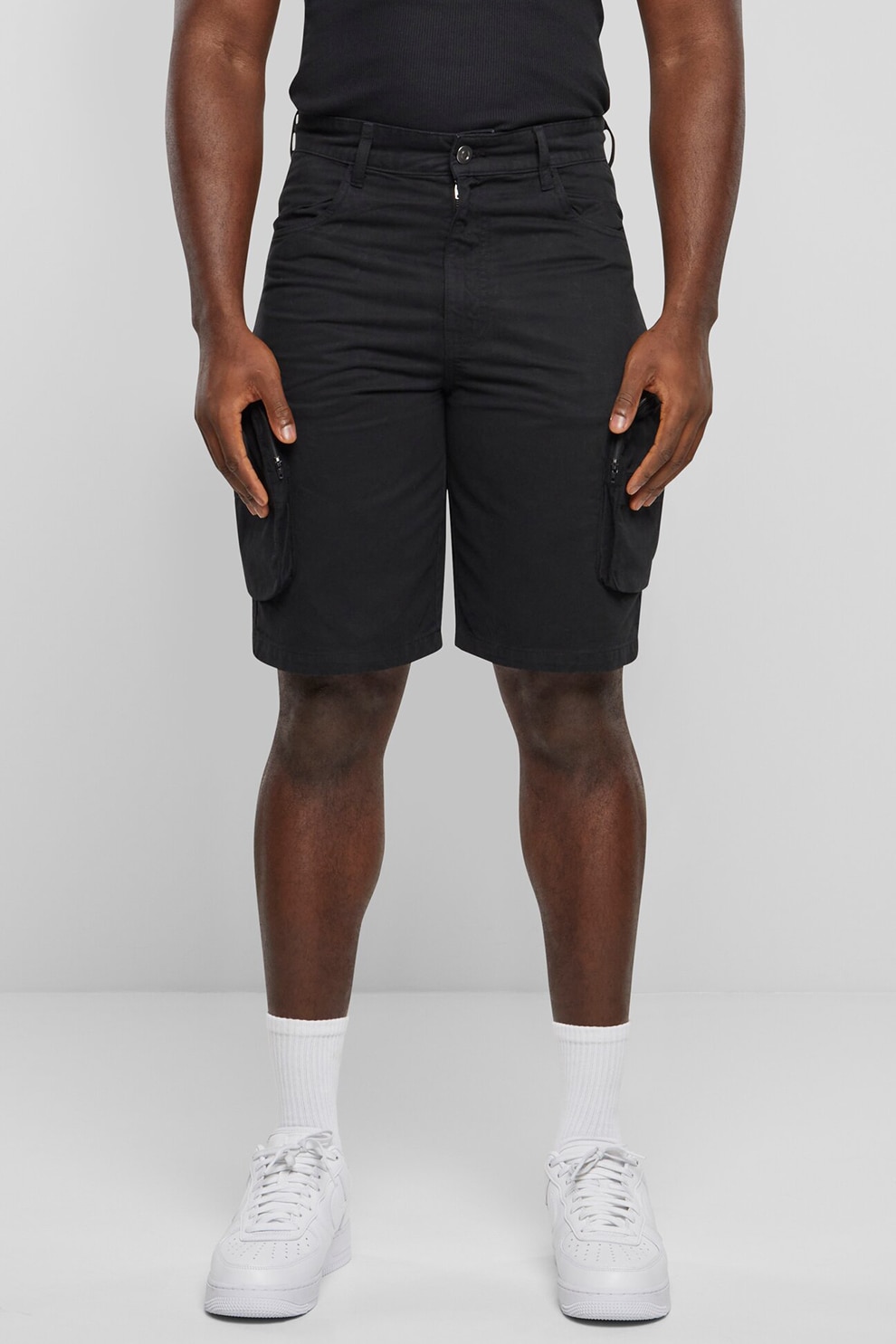 Urban Classics, Bermude cargo slim fit, Negru, 30