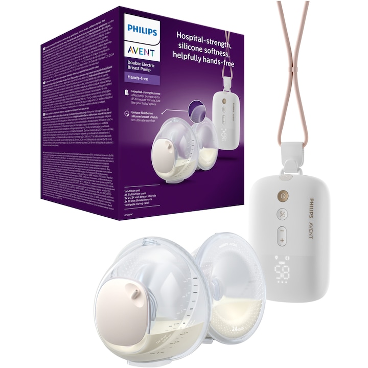 Двойна електрическа помпа за кърма Philips Avent SCF532/11, Свободни ръце