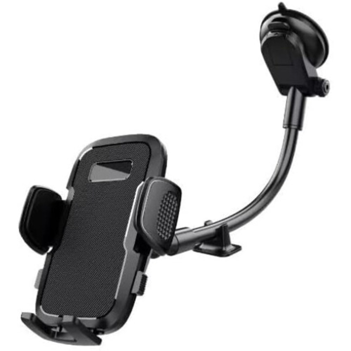 Autós telefontartó, 360°-ban forgatható, tartós konstrukció, modern dizájn, gyors telepítés, csúszásmentes fogás, univerzális