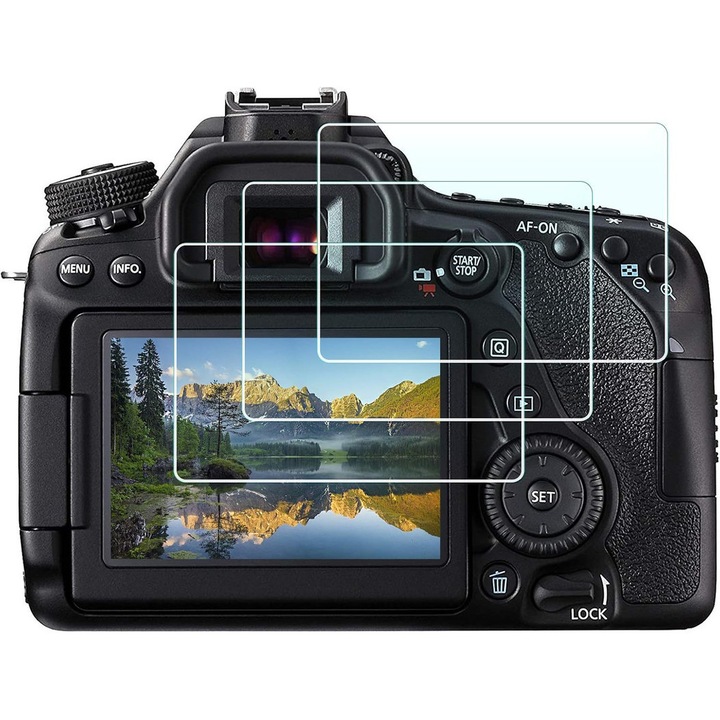 Üveg kijelzővédő Canon EOS 90D/80D/70D fényképezőgéphez, 0.25mm, 9H, karcálló, átlátszó