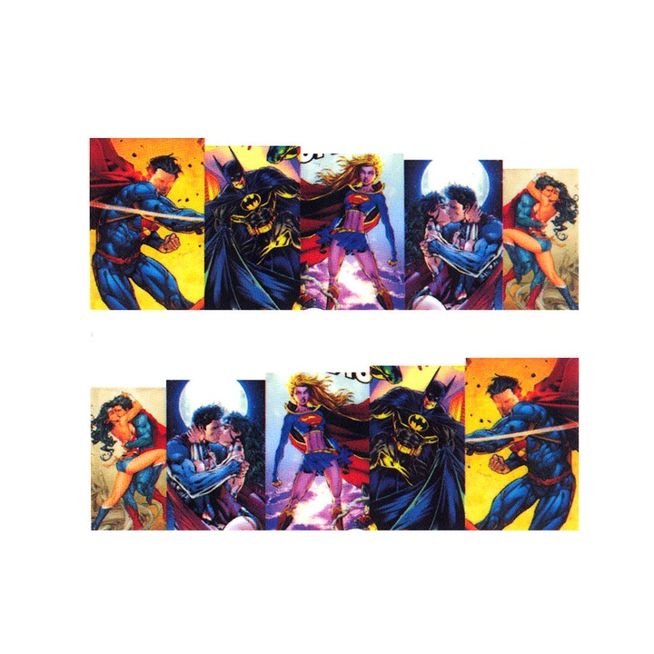 Stickere Unghii Pe Baza De Apa, Super Eroi, Cod LR-699, Brand E-Unghii