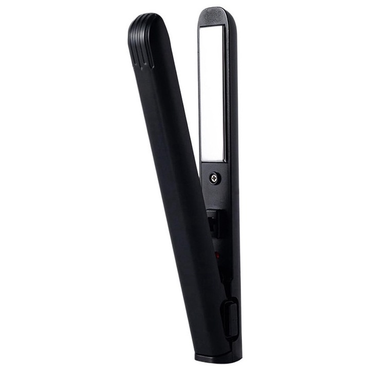 Преса за коса и маша 2 в 1, мини, USB, преносима, черна