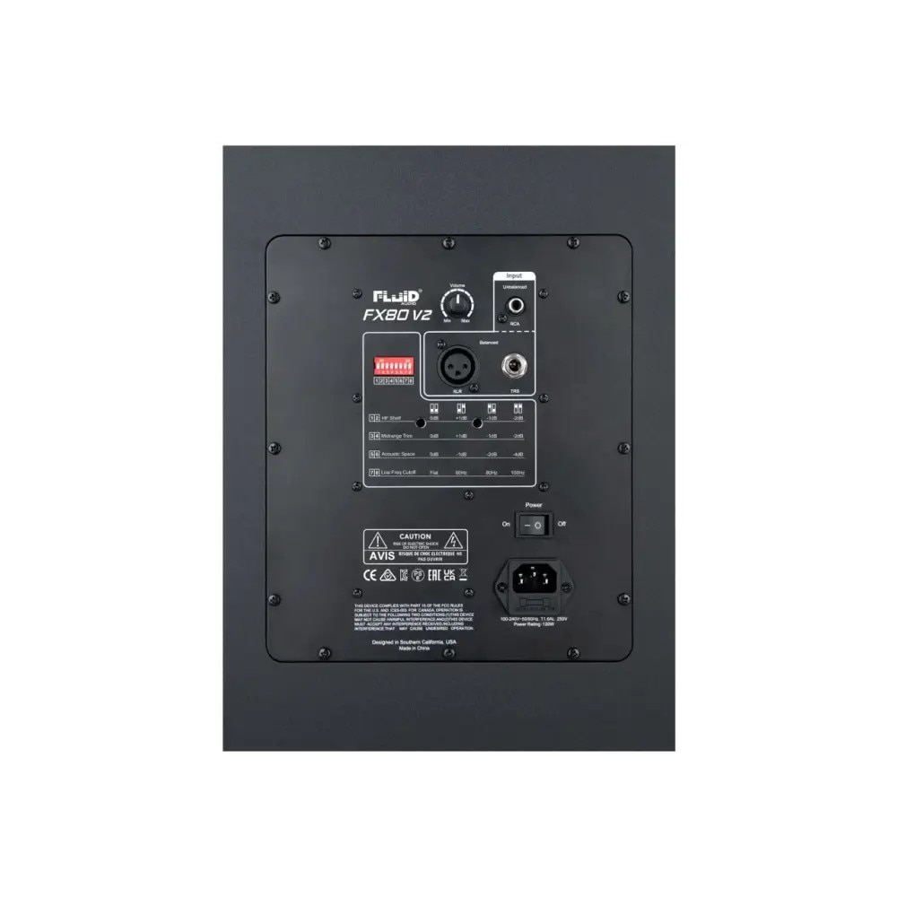 Monitor studio activ Fluid Audio FX80 V2, negru, 20,3 cm, 254x295x340mm