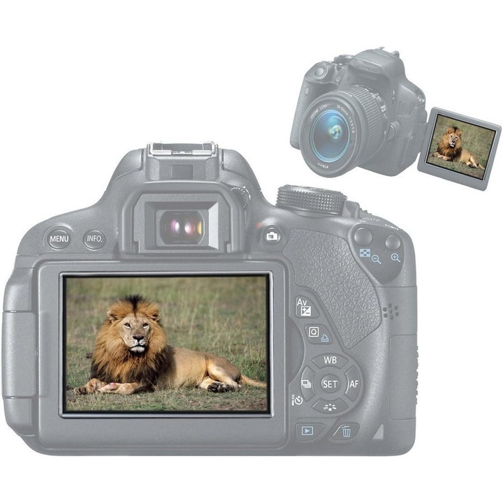 0,25 mm-es edzett üveg képernyővédő Canon EOS 750D fényképezőgéphez, 9H keménységű, karcálló, ujjlenyomat-taszító